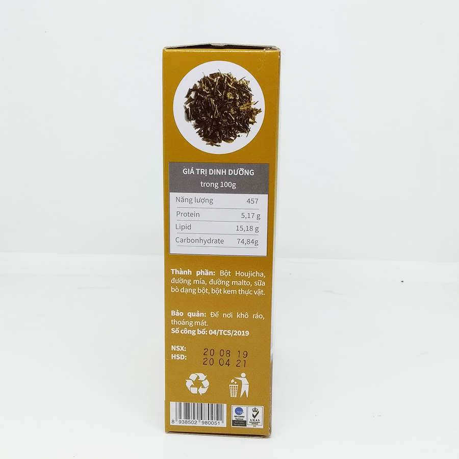 Bột trà Houjicha Latte Chính Sơn 180g (18g x 10 gói) - Hàng Chính Hãng, Tự nhiên 100%