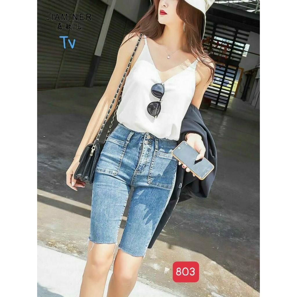 Quần bò nữ ngắn murad_fashion, quần short jean nữ màu xanh eo co giãn cao cấp phong cách HÀN QUỐC 2021 JN803