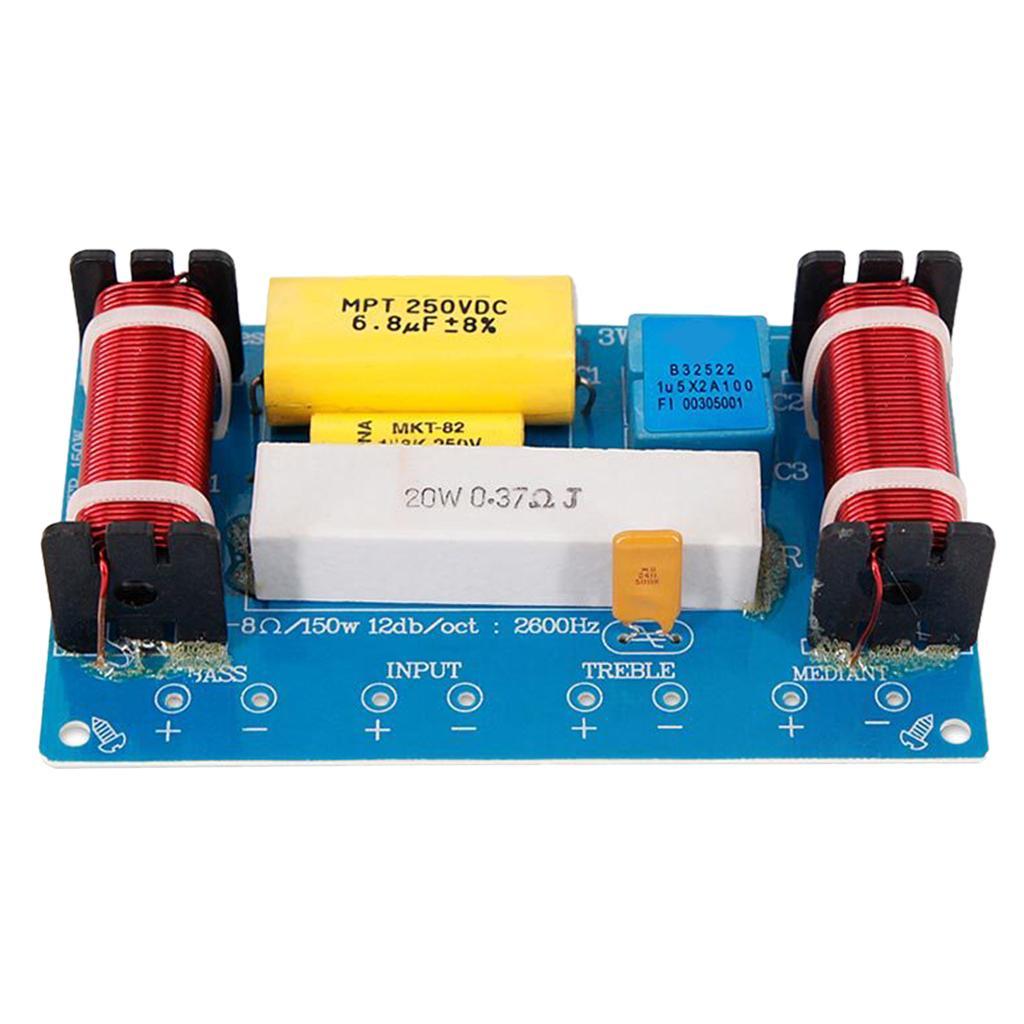 120W 3-Way 3-Unit Audio Speaker Crossover Frequency Divider Stage For 8inch