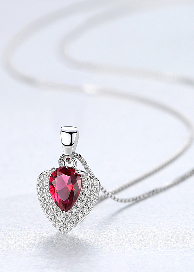 Dây chuyền bạc nữ đính đá cao cấp DB2388 có 3 màu Bảo Ngọc Jewelry