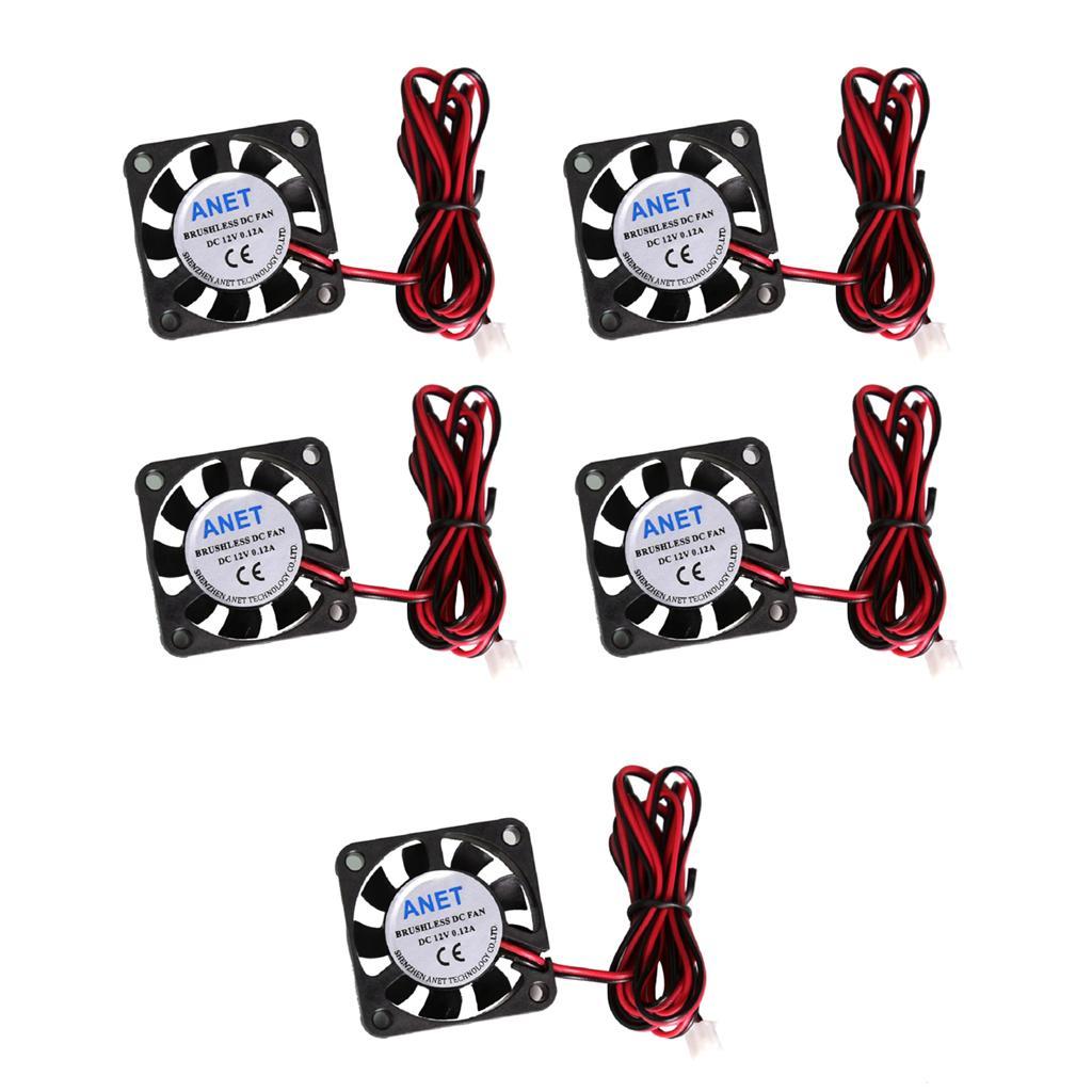 5pcs -silent DC 12V 40mm Brushless Cooling Fan for 3D Printer Desktop