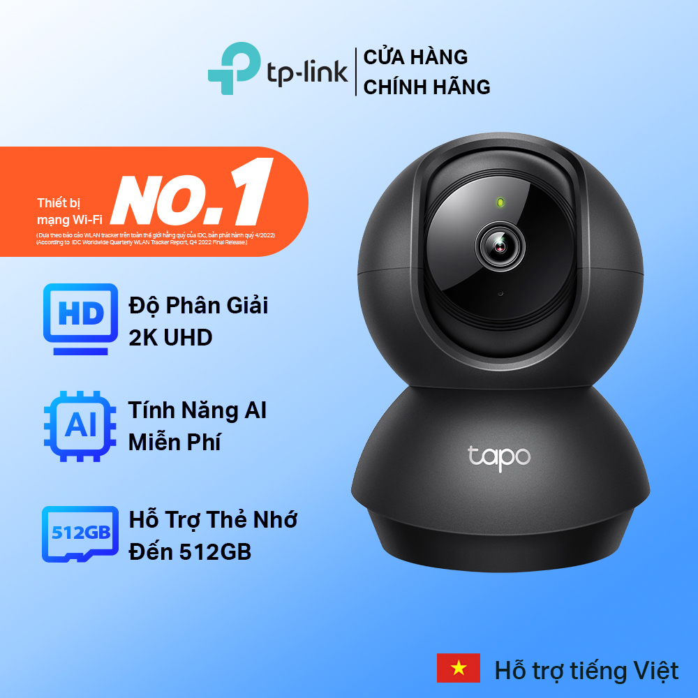 Camera Wifi TP-Link Tapo C211 Độ Phân Giải 2K UHD Quay Quét 360 Độ - Hàng Chính Hãng