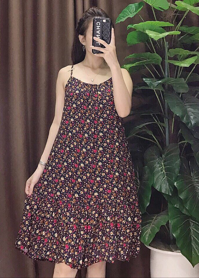 Váy lanh đuôi cá hoa nhí nhiều màu