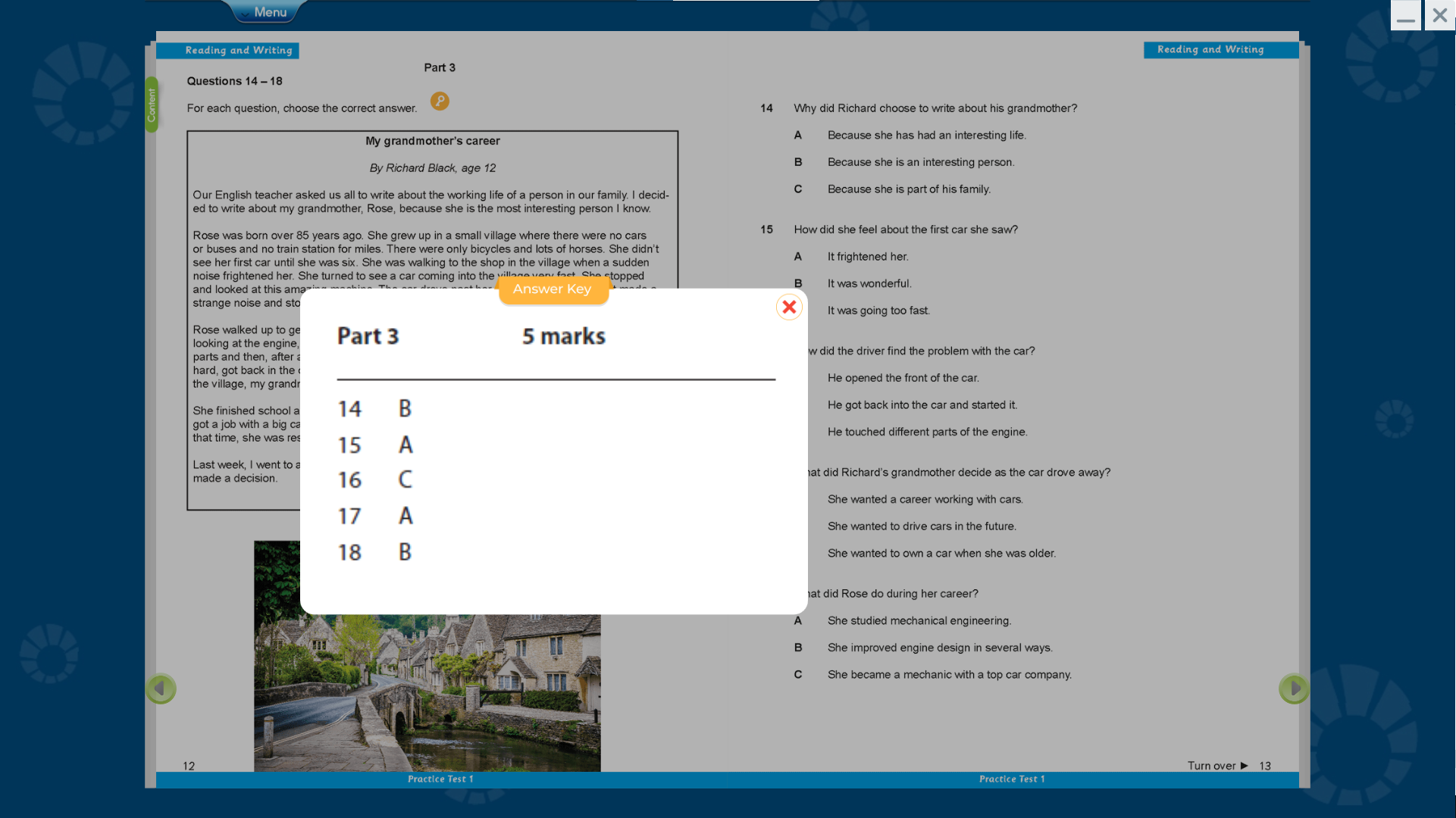 Practice Tests 1-5 Key For Schools A2 Sách mềm sách học sinh