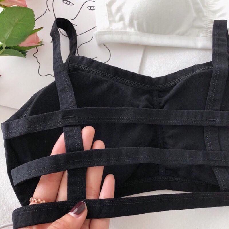 Áo lót nữ, áo bra cotton 3 dây có mút ngực, freesize >52kg