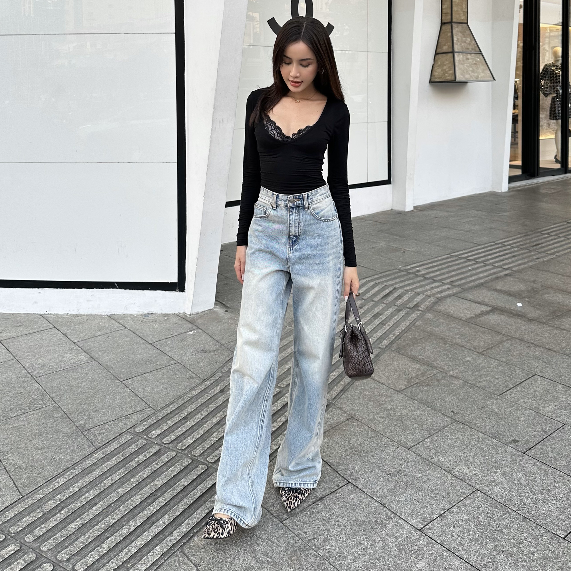 Quần Jean Ống Rộng Classic Air Blue Aaa Jeans