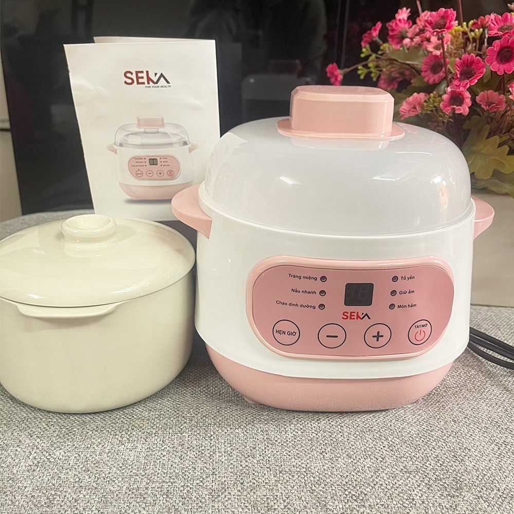 Nồi Nấu Chậm Cho Bé Ăn Dặm SEKA, Nồi Nấu Cháo Chậm, Chưng Yến Hấp Cách Thuỷ Cao Cấp