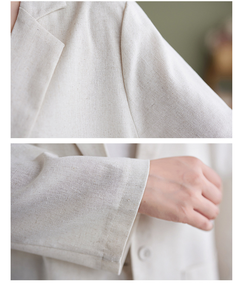 Áo blazer nữ công sở dài tay, kiểu dáng cơ bản dễ mặc, chất liệu linen bột cao cấp CS03