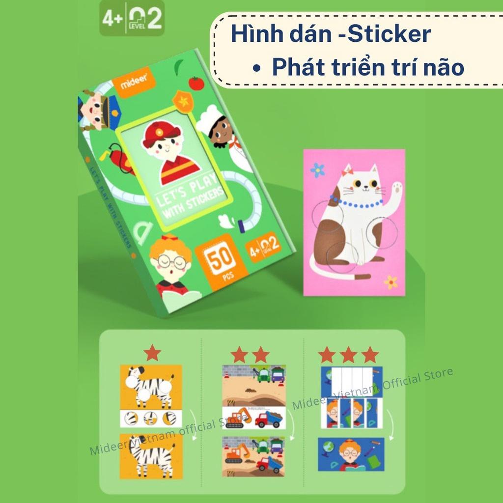 Đồ Chơi Thủ Công Sticker cho bé Mideer Let’s Play With Stikers, Đồ Chơi Thủ Công giáo dục sáng tạo Cho Bé 2 3 4 5 Tuổi