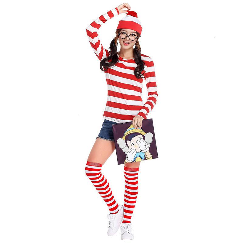 Cha Mẹ & Bé Đâu Wally Waldo Họ Phù Hợp Với Trang Phục Cha Mẹ-Con Áo Sơ Mi Kẻ Sọc Nón Kính Bộ