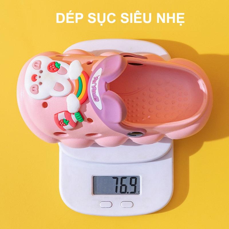 Dép sục cho bé trai và bé gái 2 - 10 siêu nhẹ dép cross cho bé đế êm chống trơn trượt chất liệu an toàn D76