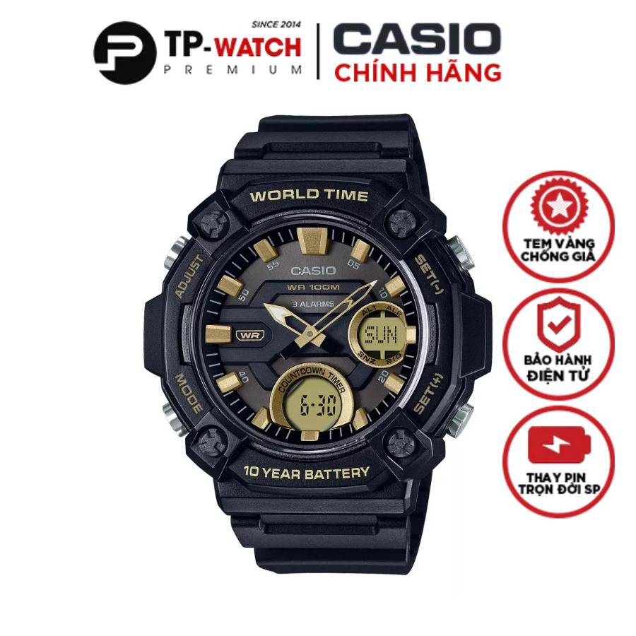 Đồng Hồ Nam Dây Nhựa Casio Standard AEQ-120W-9AVDF Chính Hãng - AEQ-120W-9A Pin 10 Năm