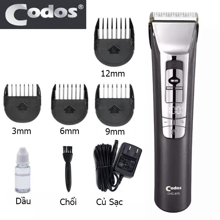 Tông đơ cắt tóc Codos 975 lưỡi sứ sắc bén chuyên nghiệp