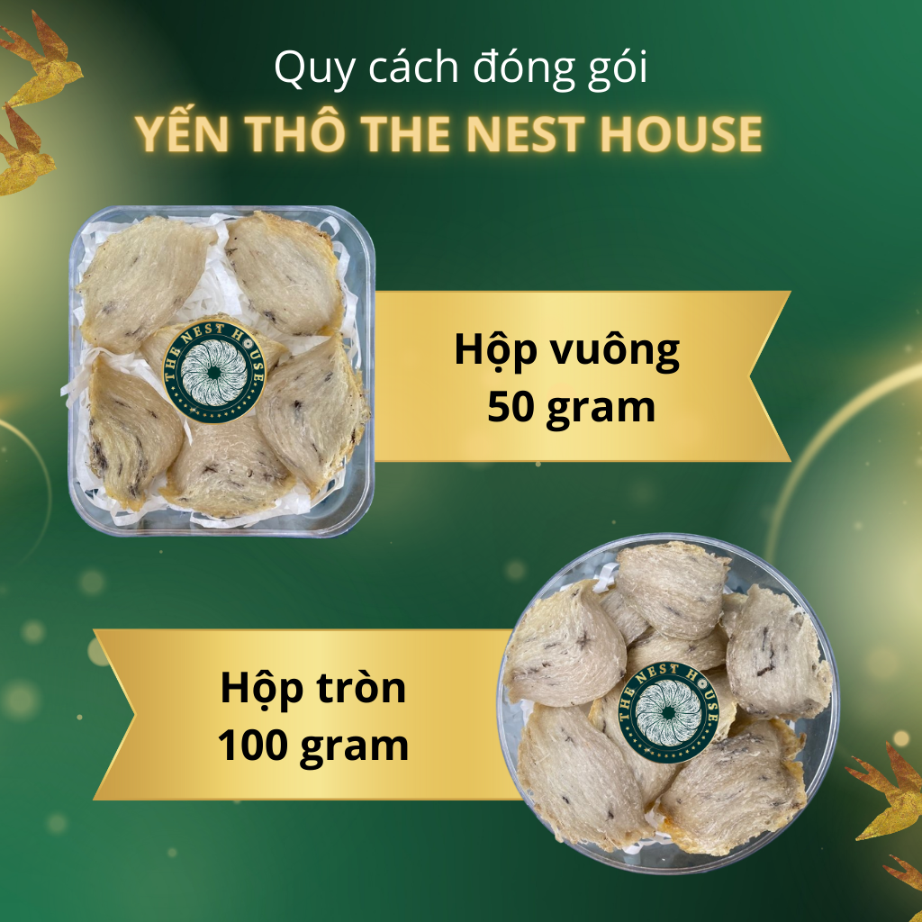 Tổ yến sào thô nguyên tổ nguyên chất 50gr 100gr tổ yến già ít lông The Nest House