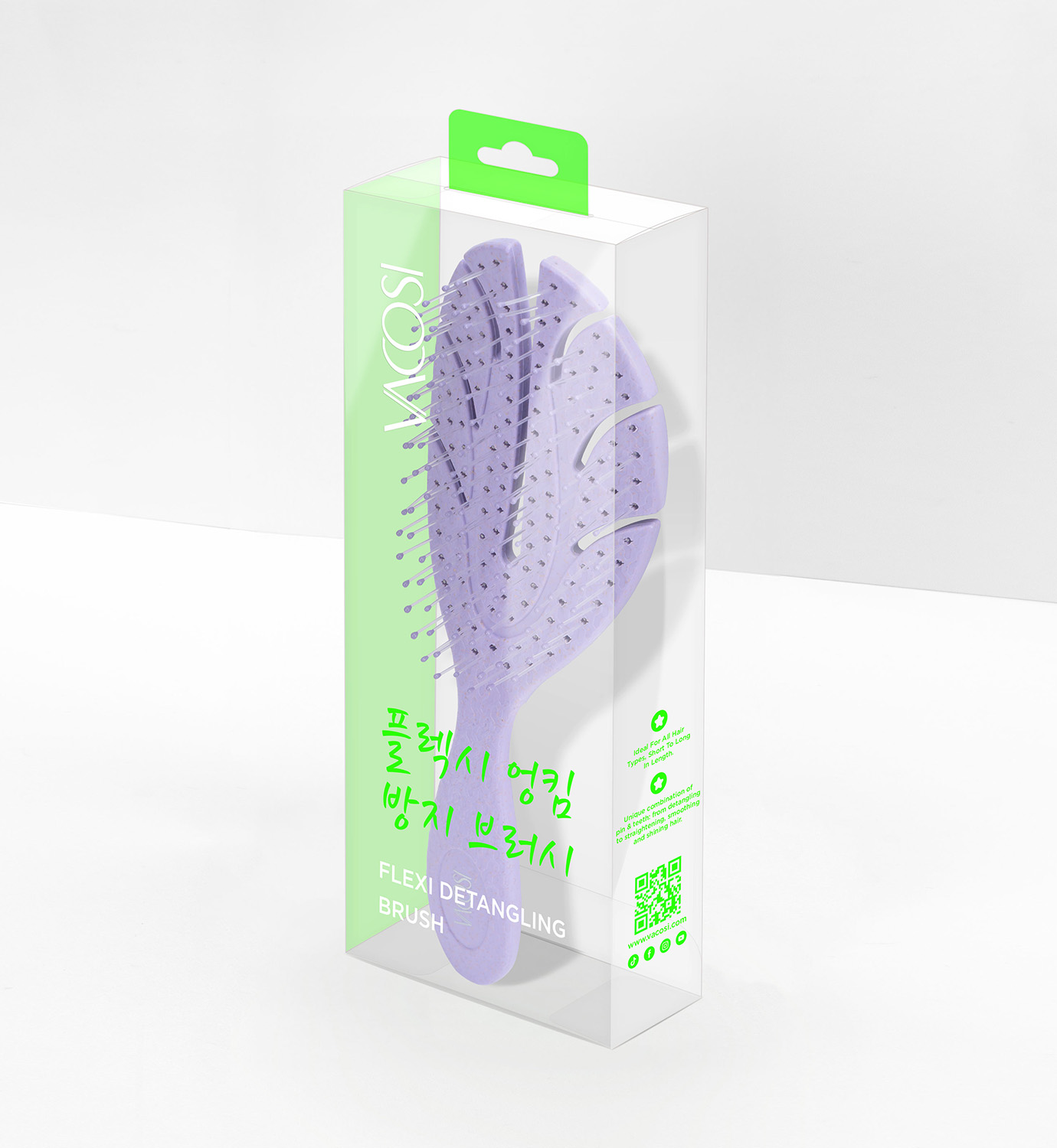 Lược chải tóc gỡ rối, Tím VACOSI LILAC VENT DETANGLING HAIR BRUSH - C19
