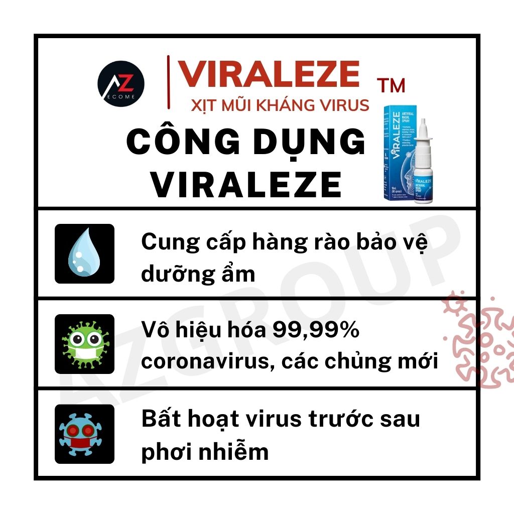 Bình xịt mũi Viraleze Starpharma Úc an toàn hiệu quả 10ml