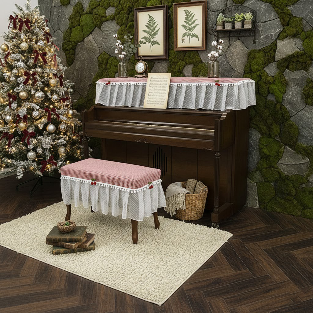 Khăn phủ đàn piano cơ đàn piano điện tử 88 phím sang trọng cổ điển trang trí giáng sinh noel năm mới Tết sinh nhật - HÀNG CHÍNH HÃNG