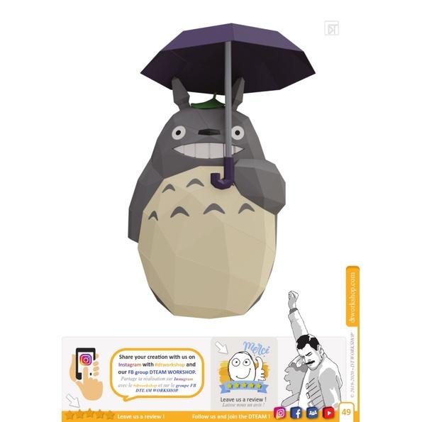 Mô hình giấy 3D Totoro size lớn 80cmX40cm