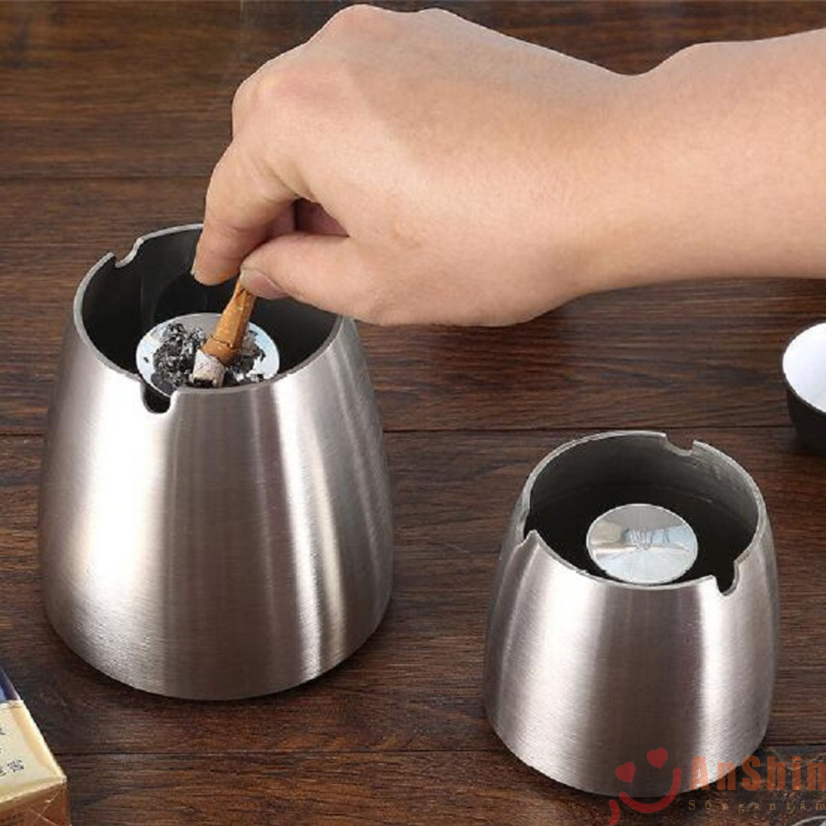 Gạt tàn Inox không gỉ khử mùi, chống gió