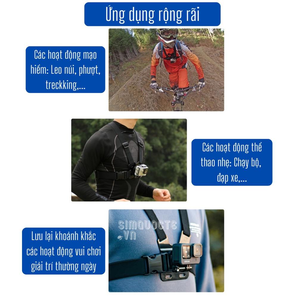 Dây đai đeo ngực gắn điện thoại, camera hành trình đa năng đi du lịch, phượt, dã ngoại có thể điều chỉnh tiện dụng