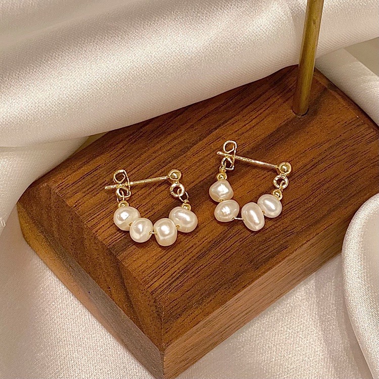 Khuyên tai ngọc trai nhân tạo kiểu mới hàn quốc