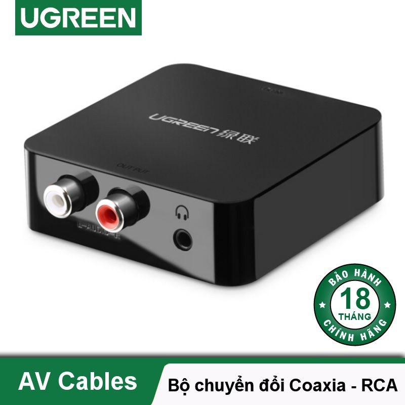 Bộ chuyển đổi Digital Audio sang Analog Ugreen 30523 ( Cổng quang TV sang Loa,Amply cổng 3.5mm và hoa sen ) hàng chính hãng