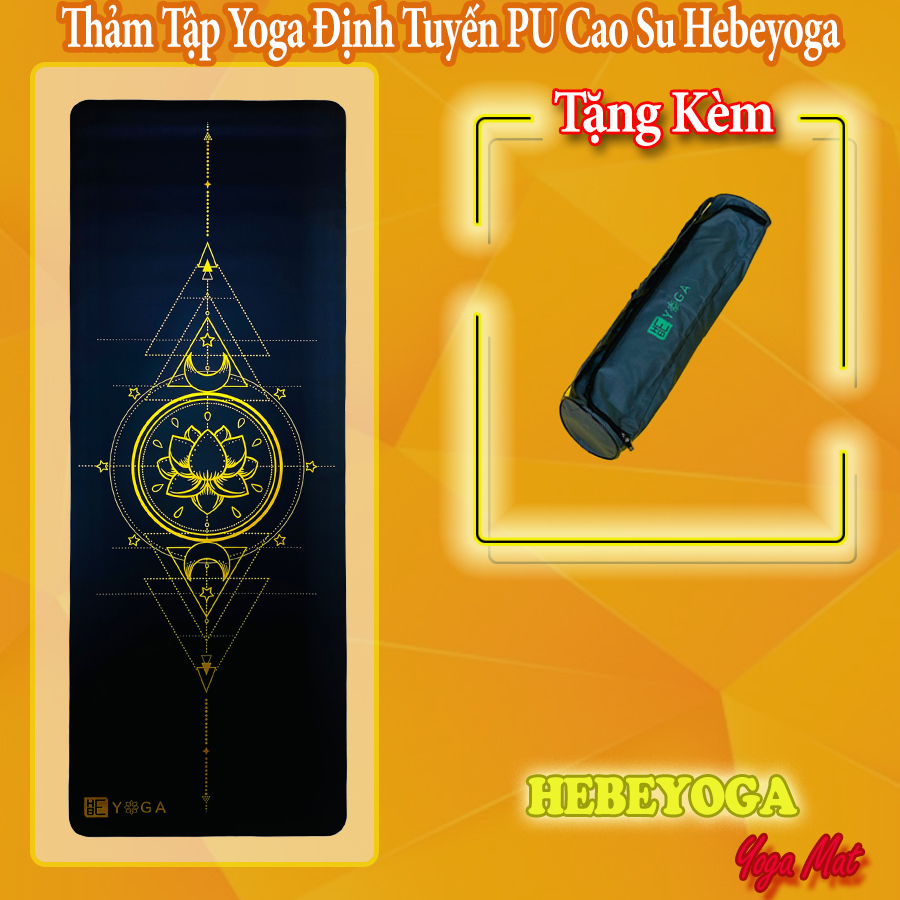 Thảm Tập Yoga Hebeyoga Pu Cao Su Hoa Văn Hoạ Tiết Cao Cấp 5mm