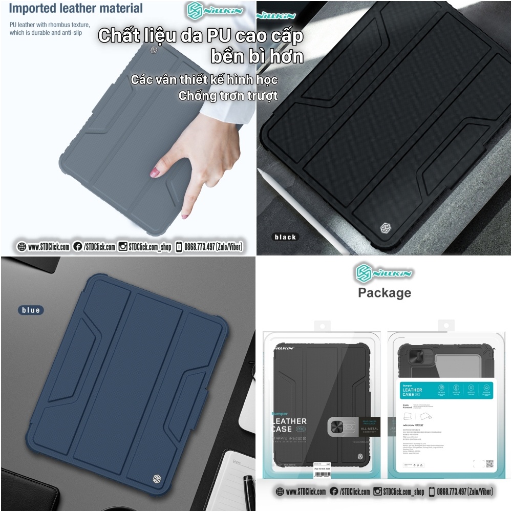 BAO DA DÀNH CHO IPAD 2022 - GEN 10 - 10.9 2022 NILLKIN BUMPER PRO CAMSHIELD BẢO VỆ CAMERA