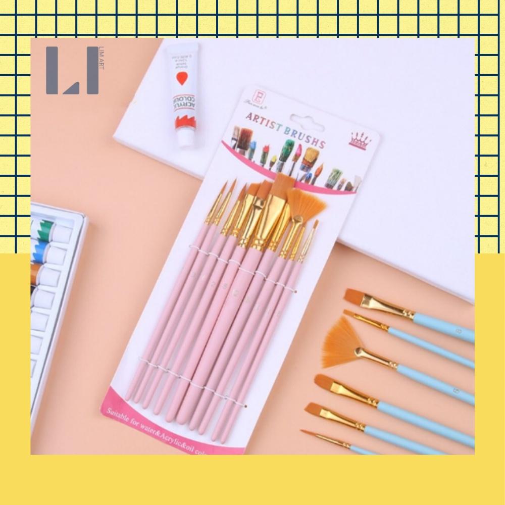 Bộ cọ vẽ màu Pastel chuyên dùng vẽ tranh,tô tranh số hóa. Set cọ vẽ màu nước,acrylic,gauche