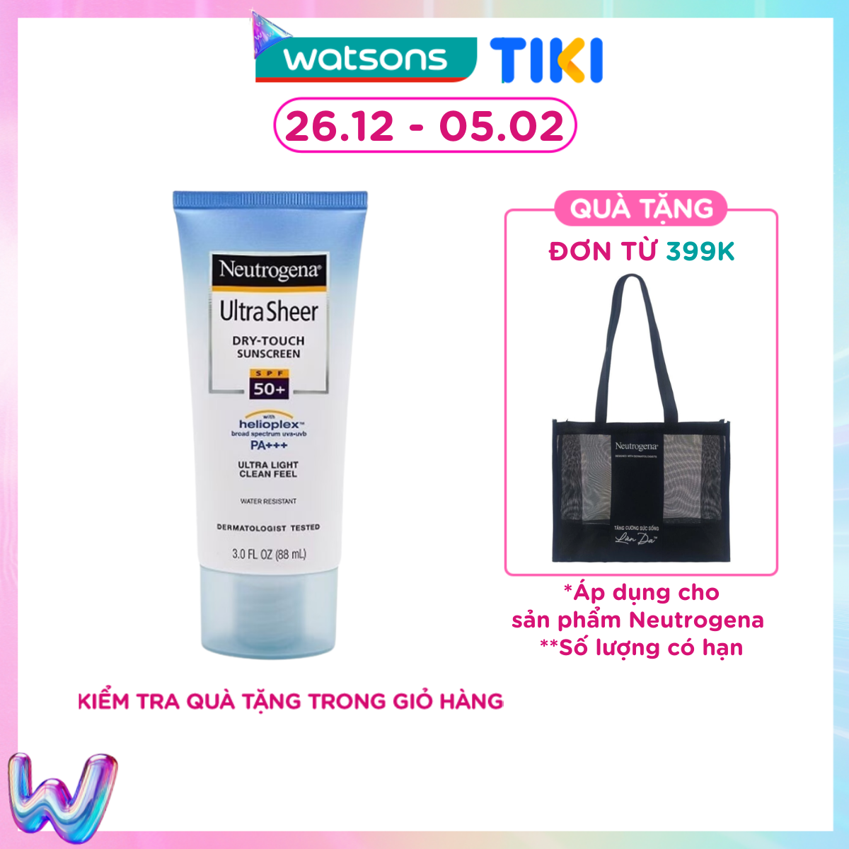 Kem Chống Nắng Neutrogena Ultra Sheer Dry Touch Khô Thoáng Spf 50 Pa 88Ml