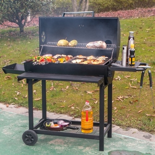 BẾP NƯỚNG THAN HOA NGOÀI TRỜI HÌNH CHỮ NHẬT CÓ NẮP - BẾP NƯỚNG BBQ - DÃ NGOẠI