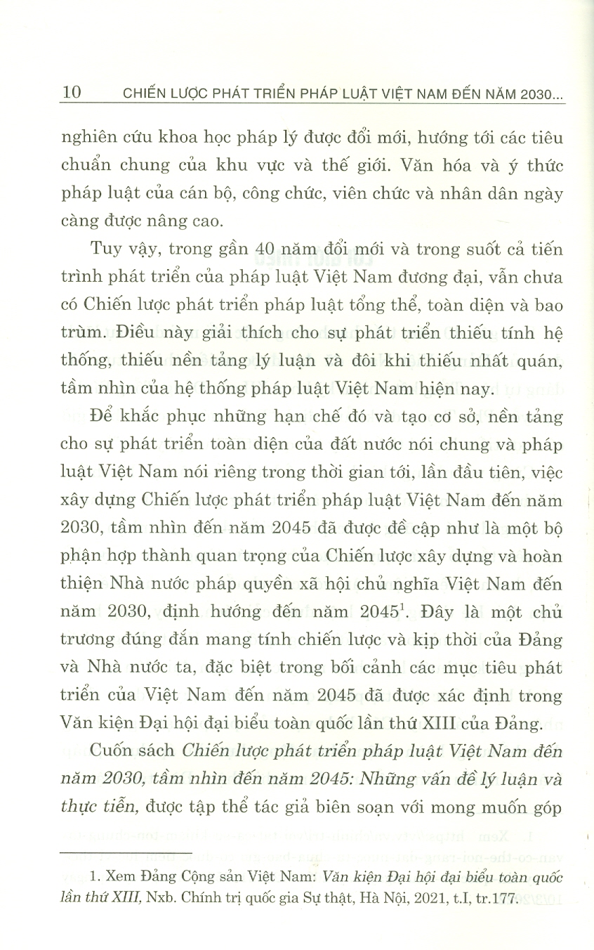 Chiến Lược Phát Triển Pháp Luật Việt Nam Đến Năm 2030, Tầm Nhìn Đến Năm 2045 - Những Vấn Đề Lý Luận Và Thực Tiễn (Sách chuyên khảo) (Bản giới hạn, in 100 bản)