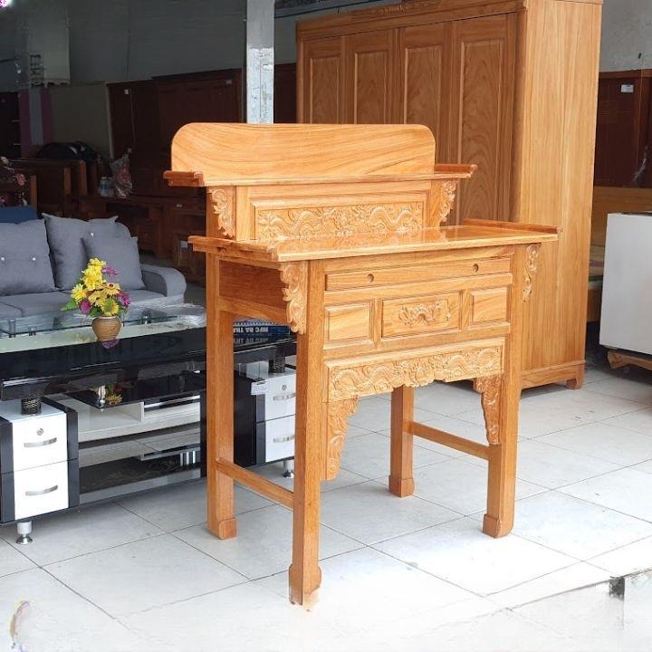 Bàn thờ cúng gỗ gõ,Bàn Thờ Gia Tiên 2 Tầng Gỗ Gõ Đỏ Cao Cấp Chạm Hoa Đẹp