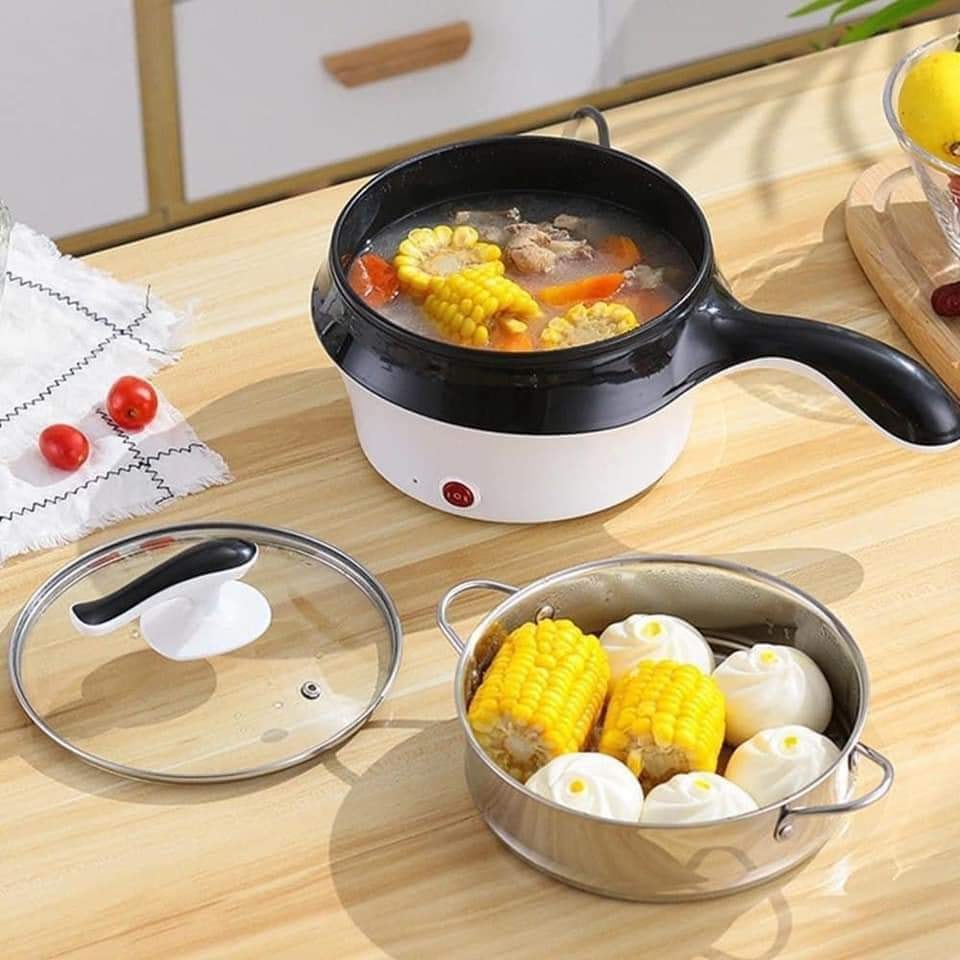 CA NẤU ĐA NĂNG MINI CÓ TAY CẦM KÈM KHAY HẤP INOX ĐẸP SIZE 18 CM