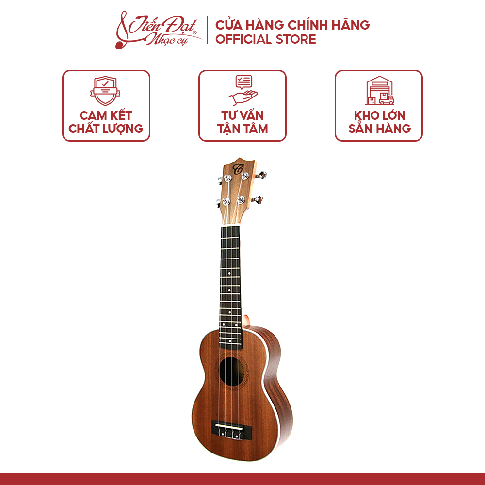 Đàn Ukulele Soprano Chard U-21A, Gỗ Gụ - Hàng Chính Hãng