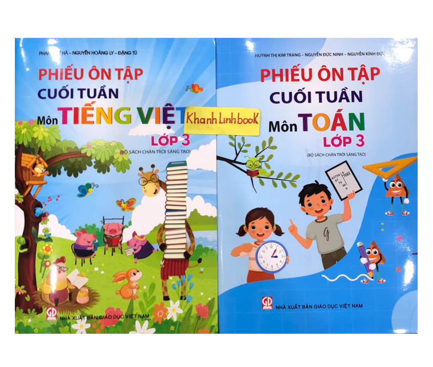 Sách - Combo phiếu ôn tập cuối tuần môn Toán + tiếng việt lớp 3 ( chân trời sáng tạo )