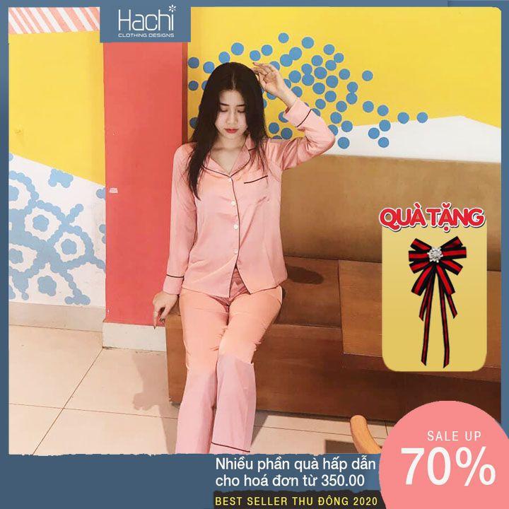 Bộ Pyjama lụa dài tay, Pỵjama hàng cao cấp Hachidesigns