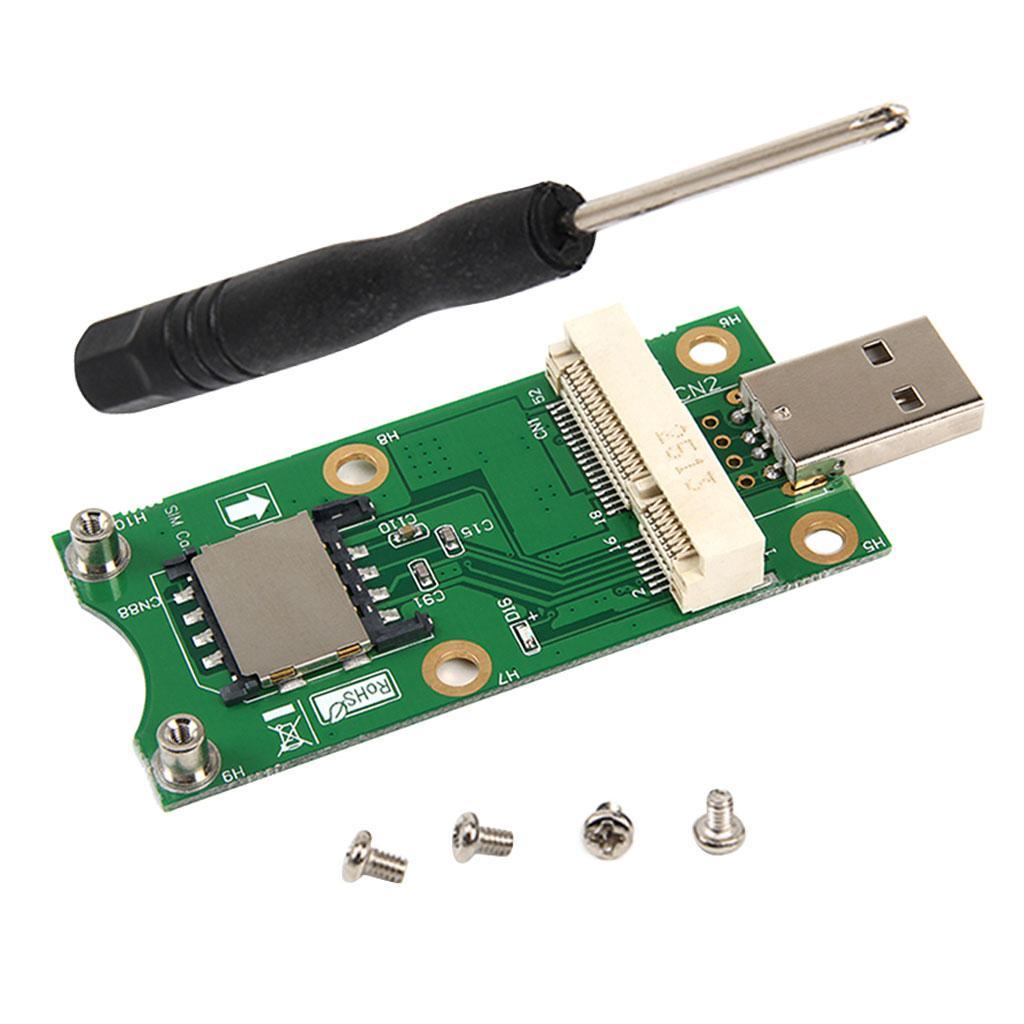 Mini PCI-E to USB2.0 Adapter Test 3G/4G WWAN Module with SIM Card Slot