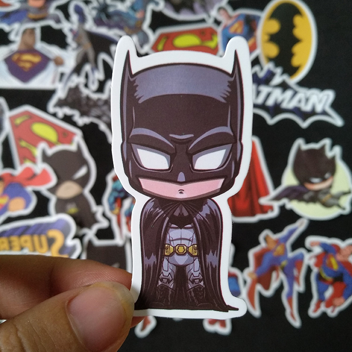 Bộ Sticker dán cao cấp chủ đề BATMAN - SUPERMAN - Dùng dán Xe, dán mũ bảo hiểm, dán Laptop