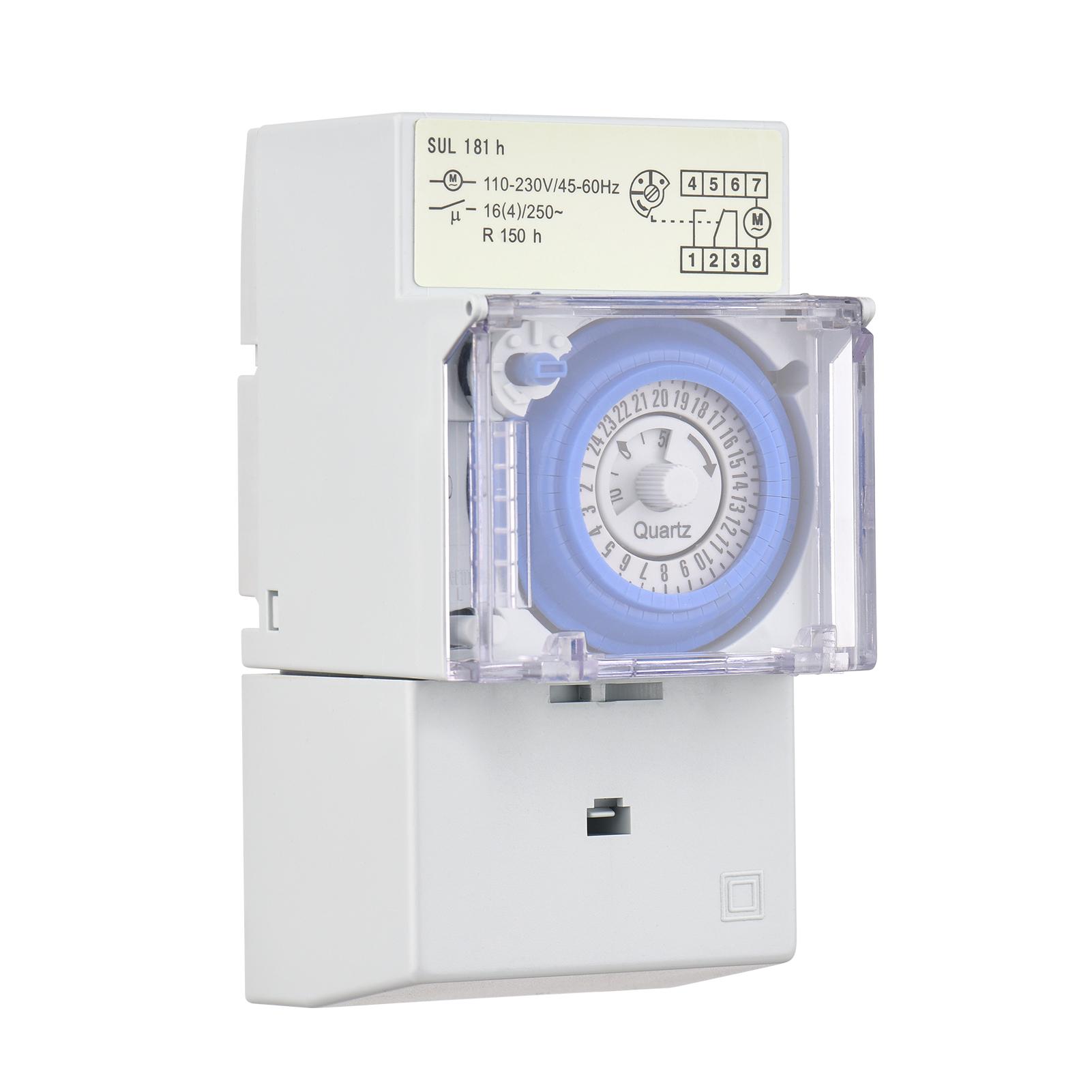 Mechanical 24 Hours Timer Switch AC 110-230V 30 Minutes Interval 48 Times ON/ OFF Programmable Electrical Timer DIN Rail Installation Relay Switch