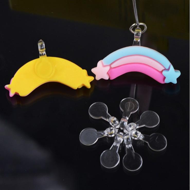 Chuyên Charm * Combo 10 phụ kiện nút nhựa gắn charm lên dây thun, móc khóa, DIY