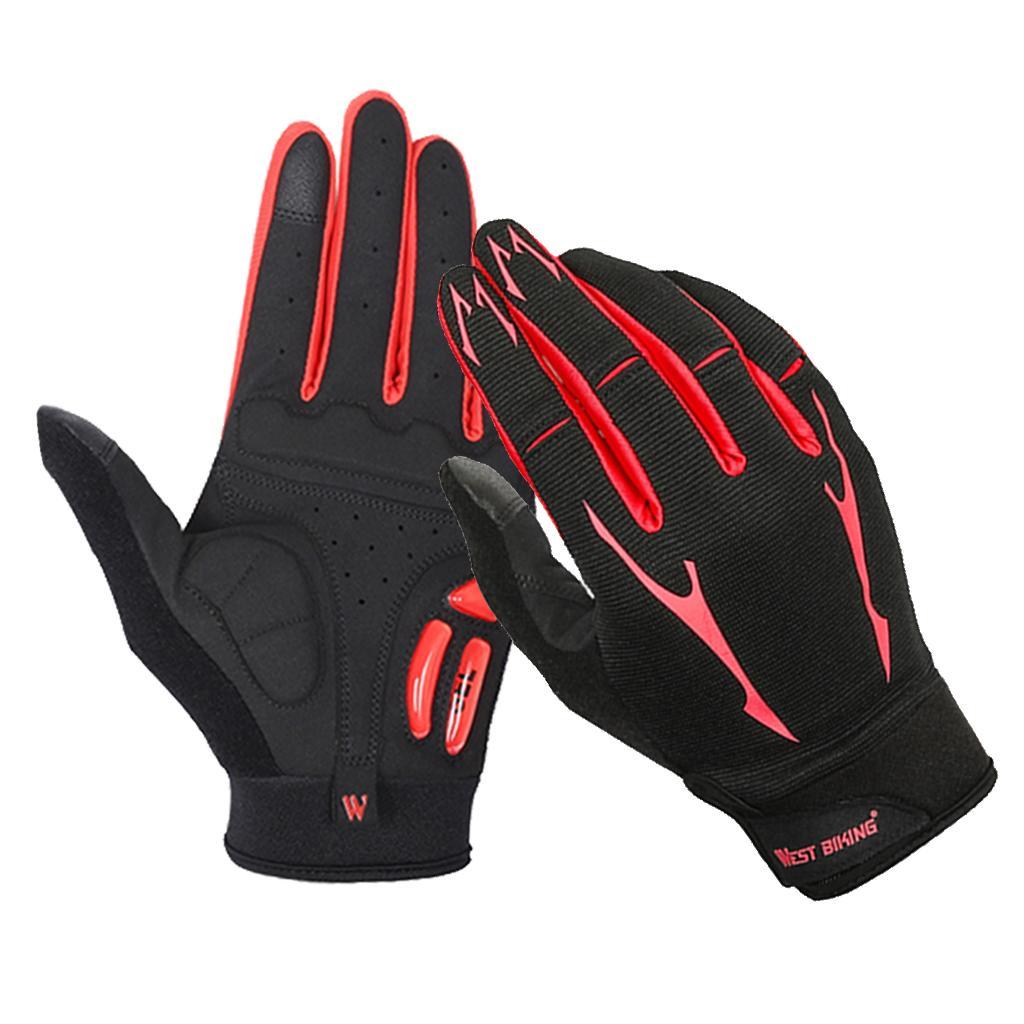 Cycling Gloves, Mountain Bike Gloves Full Finger Gel Pad Anti-Slip Breathable Bicycle Mittens Sports Accessories for Men/Women - Select Colors & Sizes