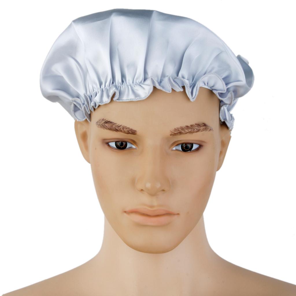 Generic 100% Pure Silk Soft Sleep Cap Bonnet Night Cap Hat Hair Care Sliver