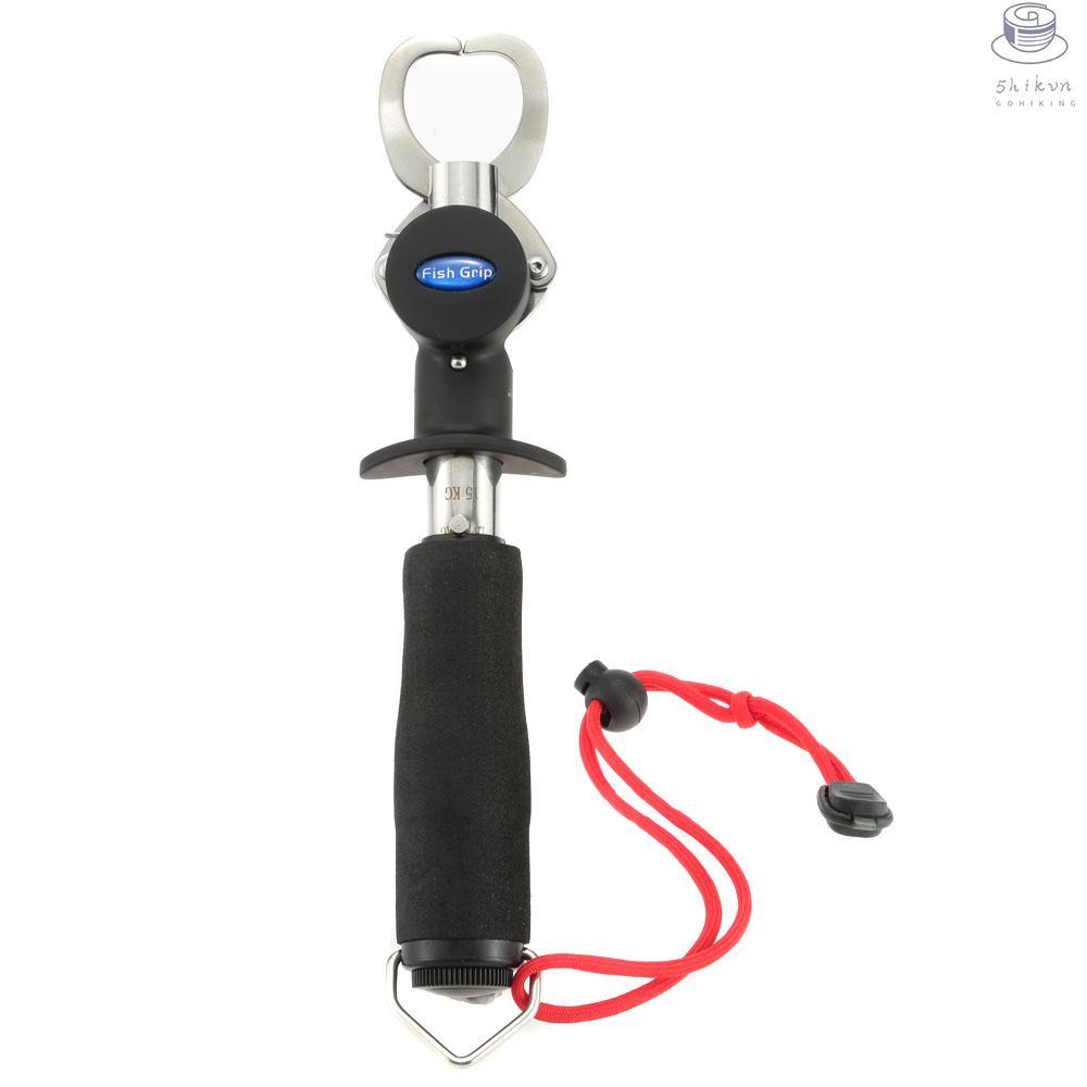 Portable Fish Lip Grabber Gripper Grip Stainless Steel Fishing Gear Fish holder with Weight Scale Ruler