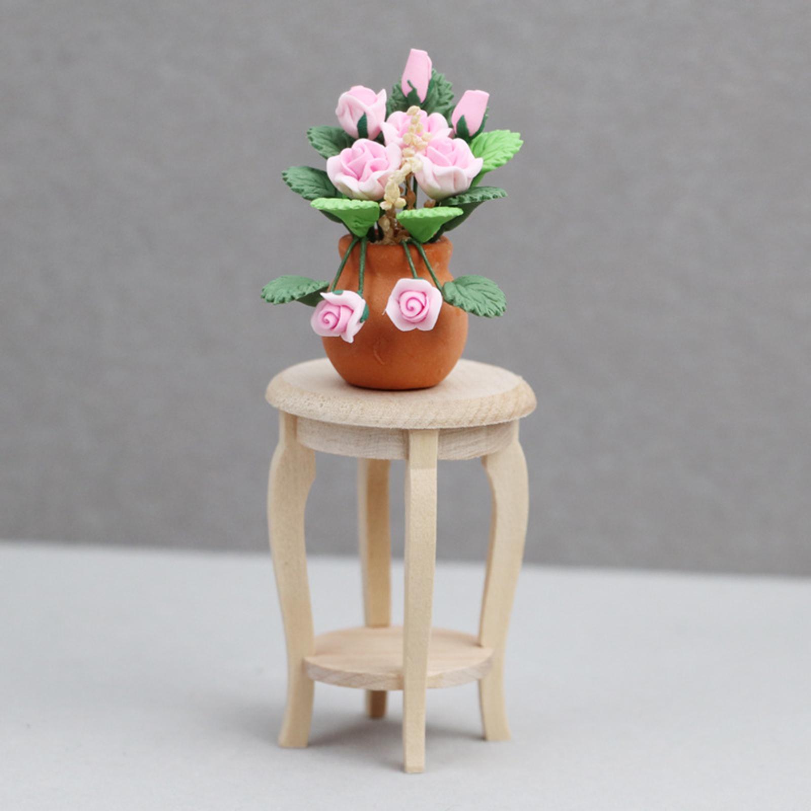 1/12 Dollhouse Wooden Stool Chair, Pretend Play, Unpainted Dollhouse Furniture, Miniature Furniture, Handmade for Miniature Scene Decor Accessories