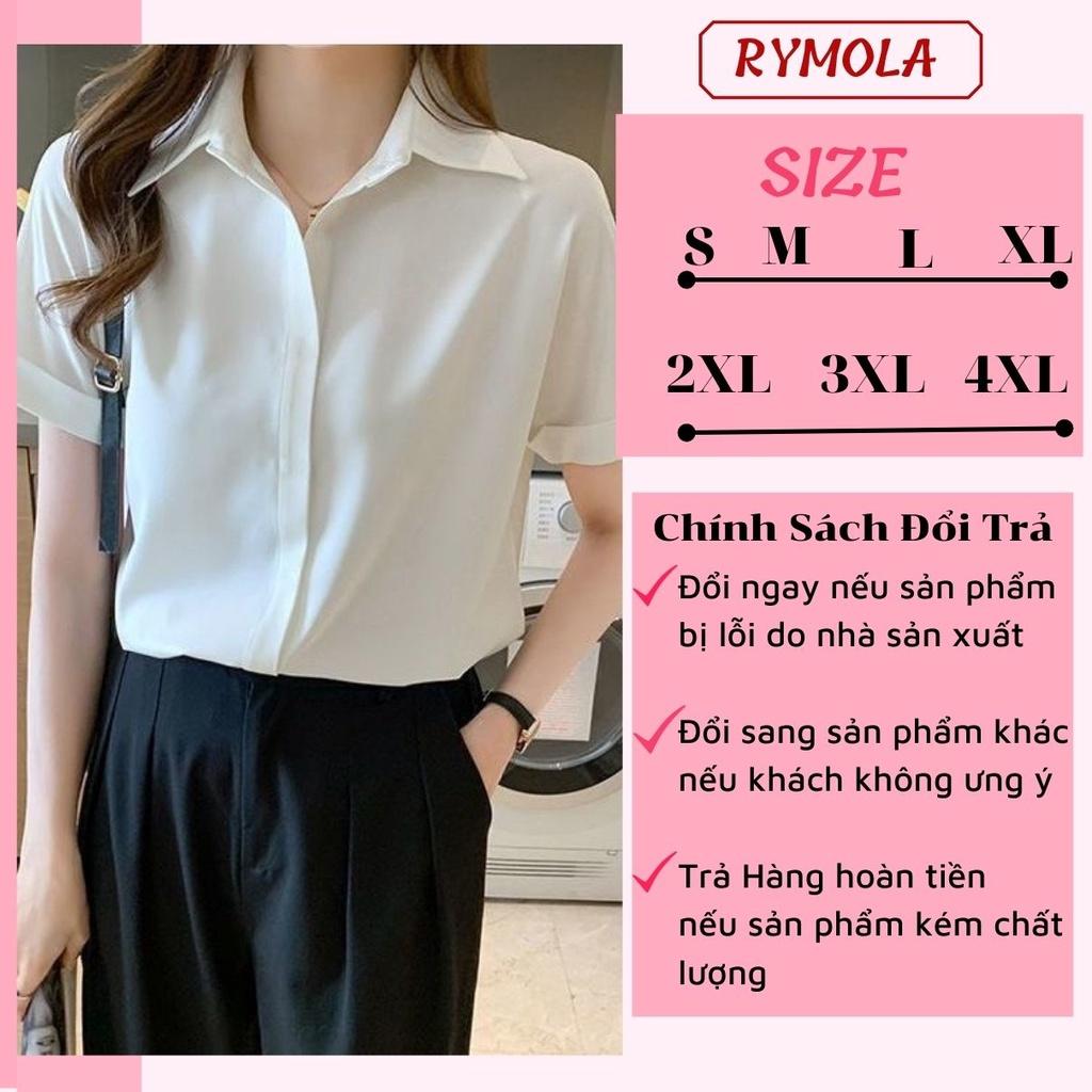 Áo Sơ Mi Trắng Nữ Tay Ngắn Cộc Tay Mola Somi Công Sở Đi Học ĐI Làm Màu Trắng Đen Kem Hàng Thiết Kế Cao Cấp Không Nhăn