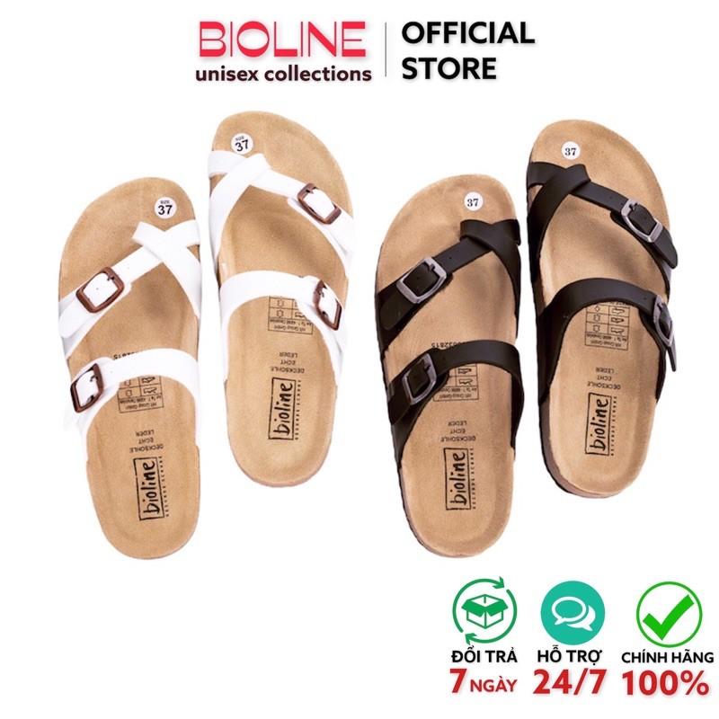 Dép xỏ ngón Bioline quai chéo da pu đế trấu cho nam/nữ PU06 - Bioline Official