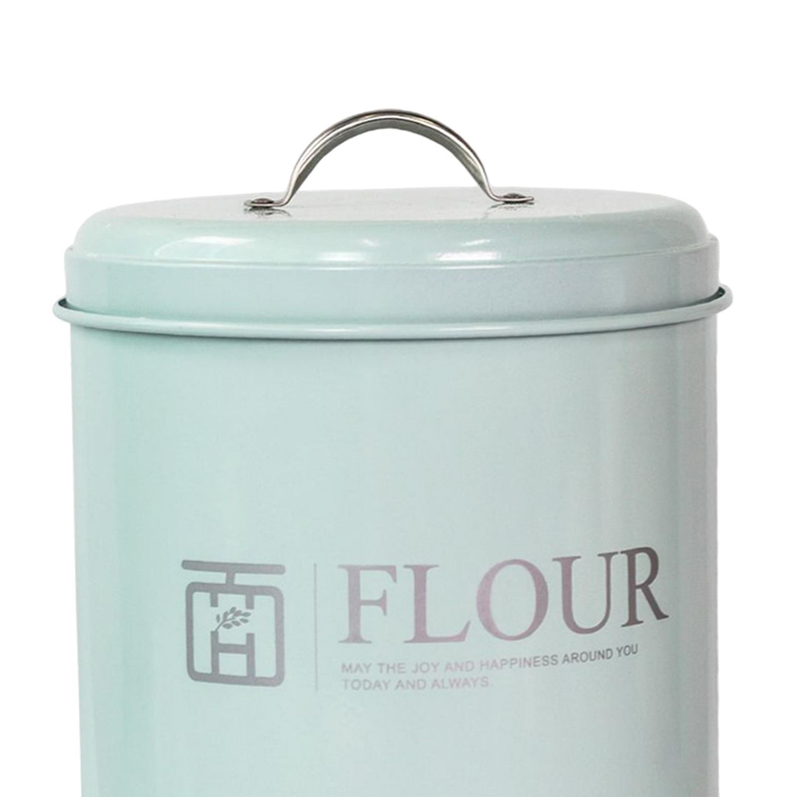 2x Airtight Flour Storag Bucket 2.5kg with Spoon for Flour Coffee Powder