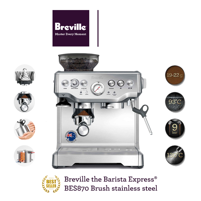 Máy pha cà phê Breville 870 The Barista Express - Hàng chính hãng