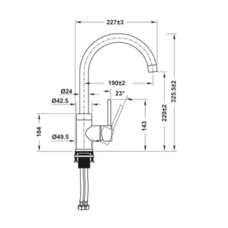 Vòi bếp nóng lạnh Hafele HT21-CH1F220C 577.56.300 - Hàng Chính Hãng
